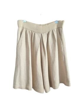 90s Vintage SKENE St. JOHN | Beige Santana Knit Relaxed Shorts | Size 6